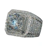 wish Square diamond-encrusted men's diamond rings, popular and versatile diamond-encrusted ring accessories from Europe and America, wholesale variety Item Picture